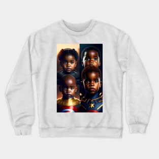 Black History Month with Black kids wearing super heroes Crewneck Sweatshirt